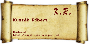 Kuszák Róbert névjegykártya